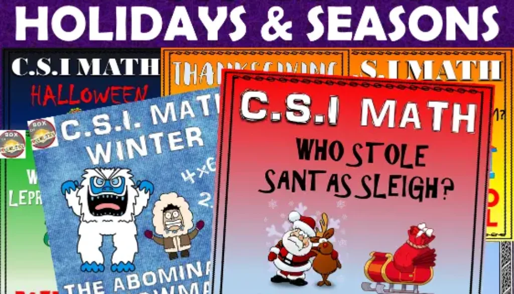 CSI Math Holiday and Seasons Cover