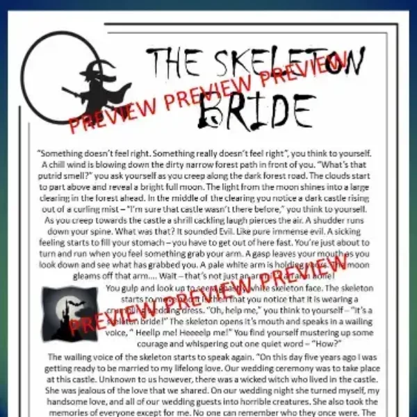 Halloween Math Activity: CSI Math - The Skeleton Bride.