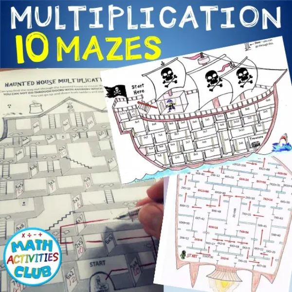 Multiplication Mazes Math Activity: 10 Pack!