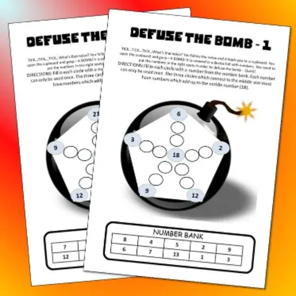 Defuse the Bomb! A Math Warm-up or Early Finishers Activity