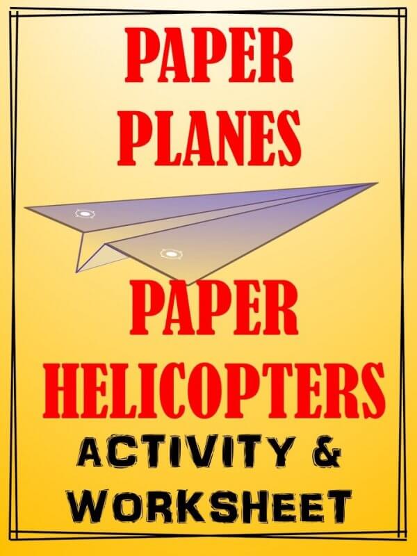 Paper plane and paper helicopter activities. Your students will love these hands on activities with worksheets. These activities will engage your students - as they do something fun and learn at the same time. Awesome learning experience for elementary students. #paperplanes #math #5thgrade #6thgrade #mathactivity #fun