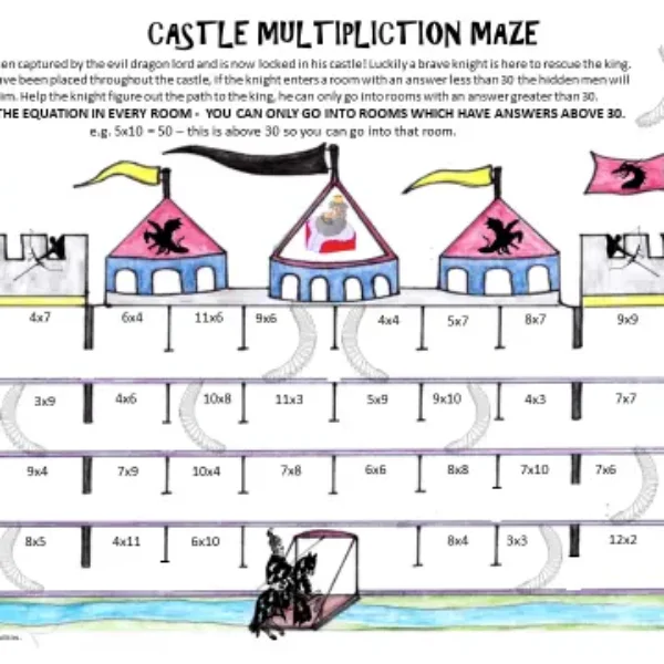 Multiplication Mazes Math Activity: 10 Pack!