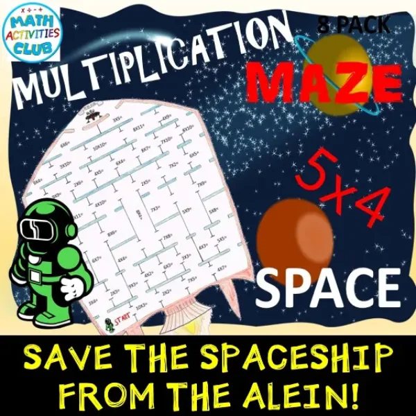 Space Math Multiplication Maze