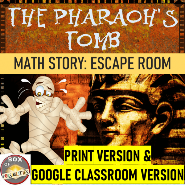 Teaching math to your students can be fun when you use math adventure activities or worksheets. This math activity will transport your elementary or middle school students to Egypt where they have to use math (multiplication, area, time, & fractions) to solve puzzles and escape from the pharaoh's tomb. Use this math mystery as a review or fun classroom activity. #math #CSI #elementary #mathactivities #middleschool #grade5 #grade6 #fractions #worksheet #activities #multiplication #Egyptian