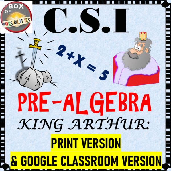 Teaching pre-algebra to your students can be fun when you use math activities or worksheets such as this one. This CSI math activity will engage your elementary or middle school students from the start as they try to figure out who stole Excalibur. Use it as a review or fun classroom activity and enhance your students algebra knowledge. #prealgebra #CSImath #elementary #math #mathactivities #middleschool #grade5 #grade6 #CSI #algebra #worksheets #activities #PEDMAS