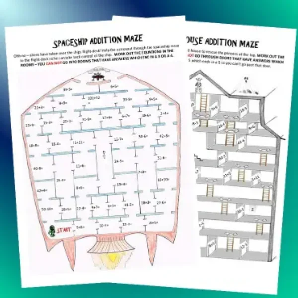 Addition Mazes Math Activities: 8 Pack!