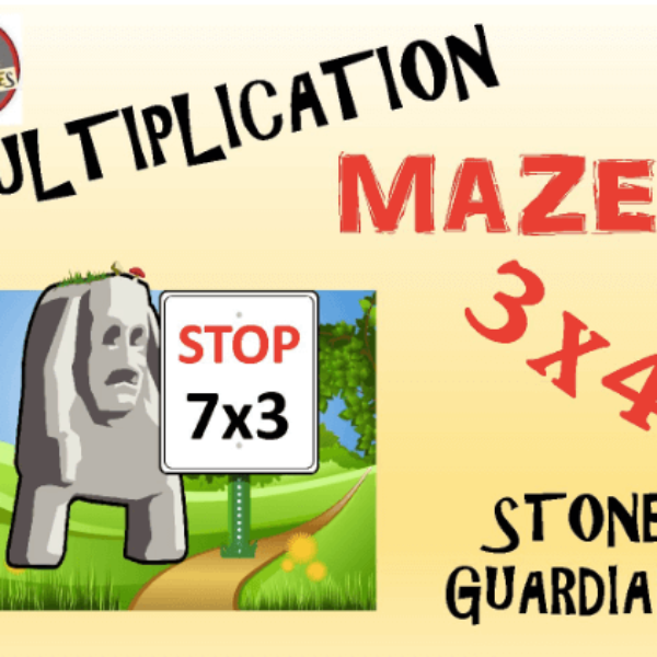 Free Multiplication activity: Multiplication Maze - Stone Guardians