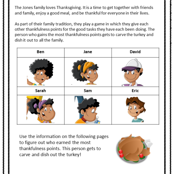 Thanksgiving Math Activity