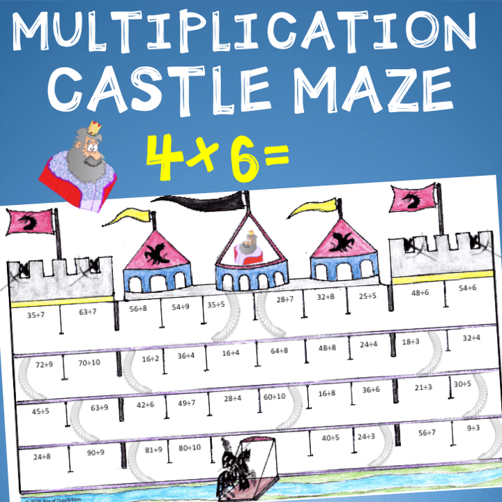 Castle Multiplication Maze Math Activity - 