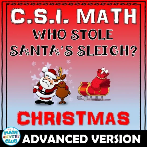 Christmas CSI Math Activity ADVANCED