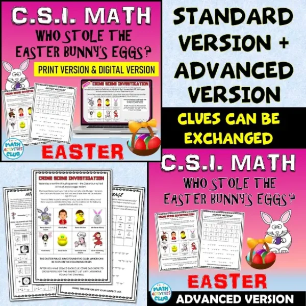 Easter CSI Math Combined (Standard + Advanced)