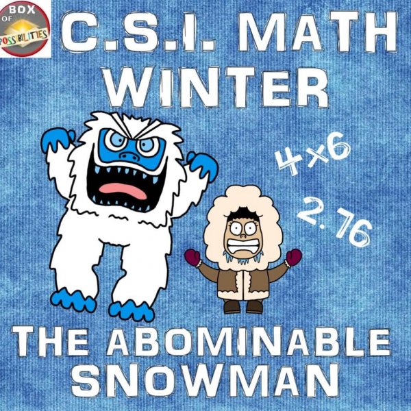 Winter Math Activity: The Abominable Snowman! A Fun CSI Winter Math Activity.