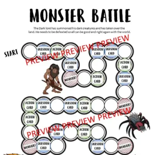 Math Board Game: Monster Battle! Bundle: Multiplication, Decimals, & Addition.