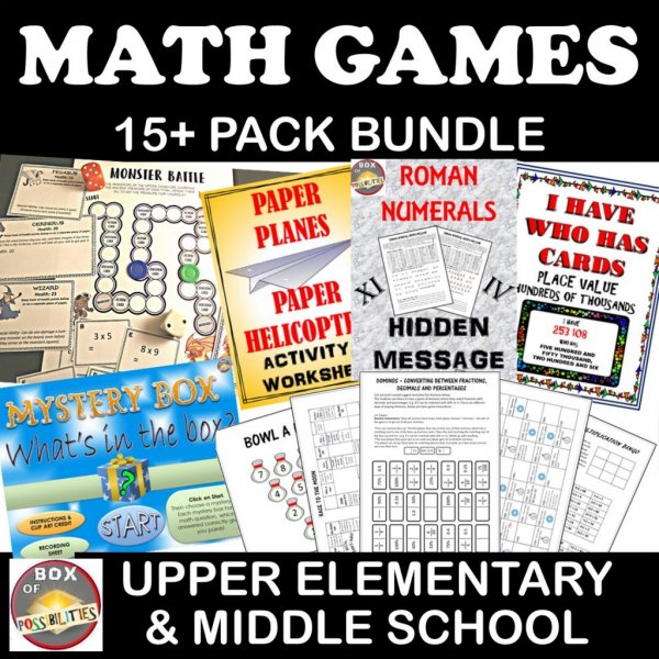 printable math game bundle