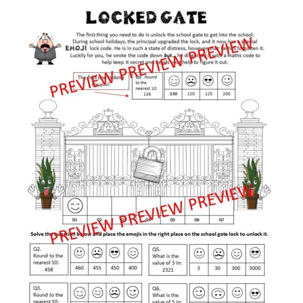 Back To School Math Escape. Grades 3-5 Plant Monsters - Help the Teachers Escape using Math! - Image 3