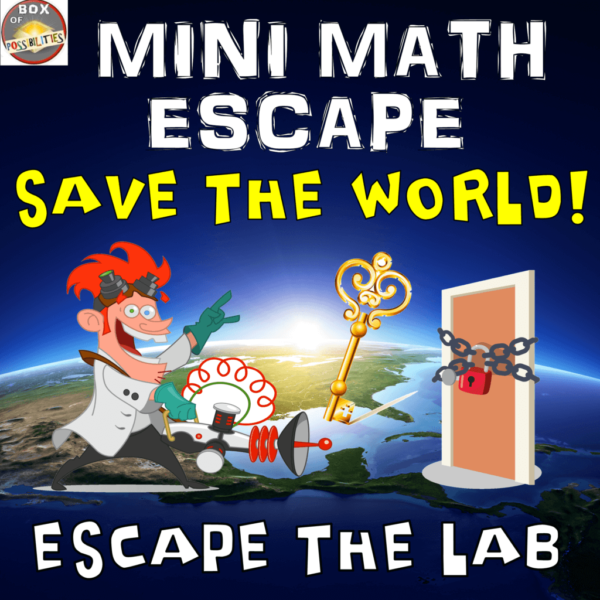 Mini Math Escape Room Printable. Escape the Lab & Save World Fun Math Activity!