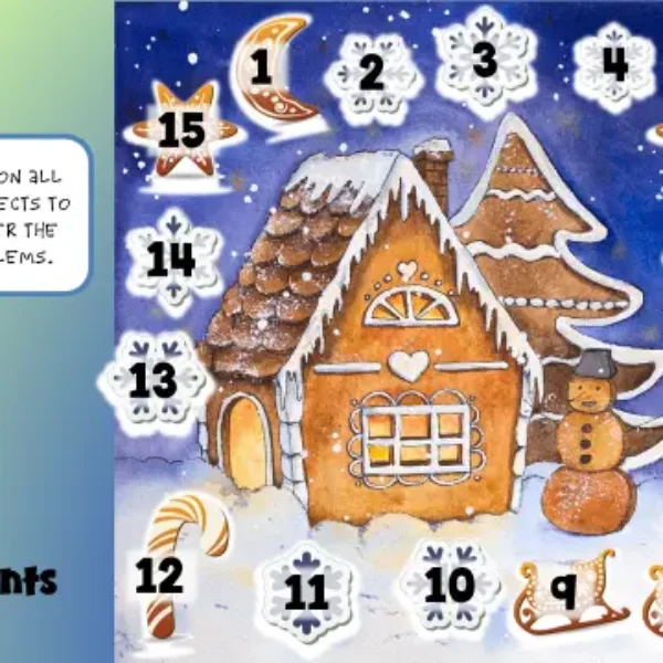 Christmas PowerPoint Math Game. Gingerbread House. Fun Xmas Whole Class Game.