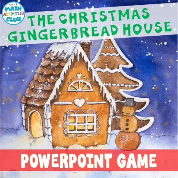 Christmas PowerPoint Math Game. Gingerbread House. Fun Xmas Whole Class Game.