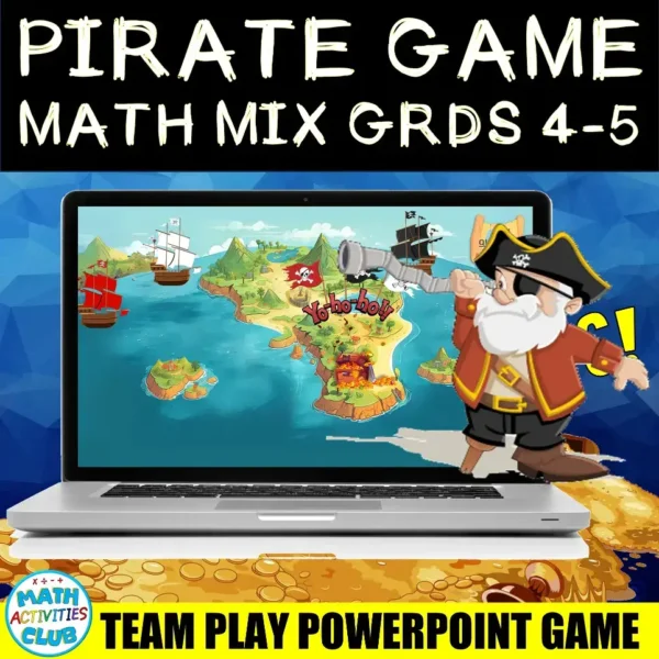 Grades 4-5 PowerPoint Math Game: Pirate Race. Math Mix.