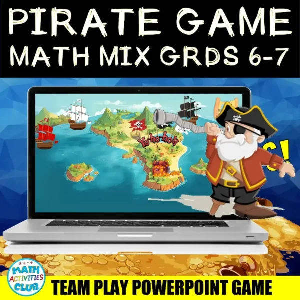 Grades 6-7 PowerPoint Math Game: Pirate Race. Math Mix.