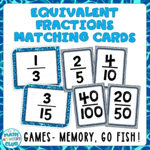 Equivalent Fraction Matching Cards.