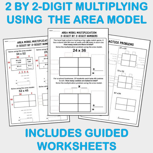 Area Model Multiplication 2-Digits by 2-Digits PowerPoint Slides. - Image 5