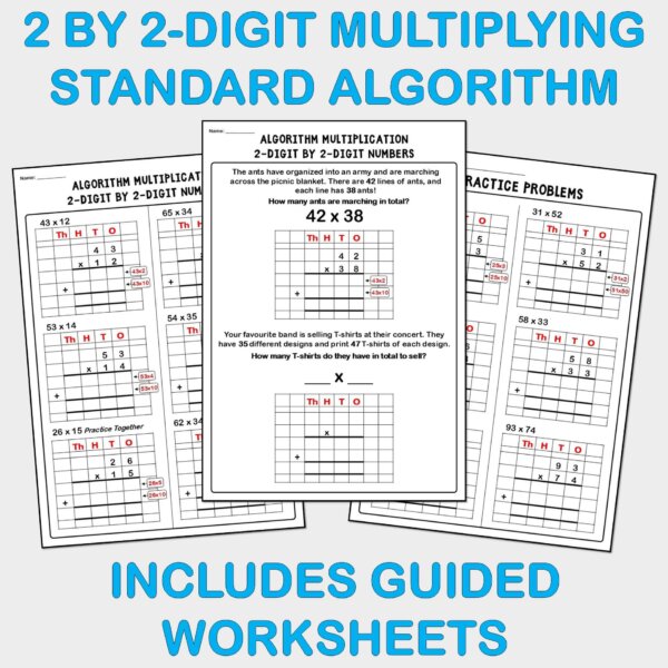 Standard Algorithm Multiplication 2-Digit by 2-Digit Numbers PowerPoint Slides - Image 5