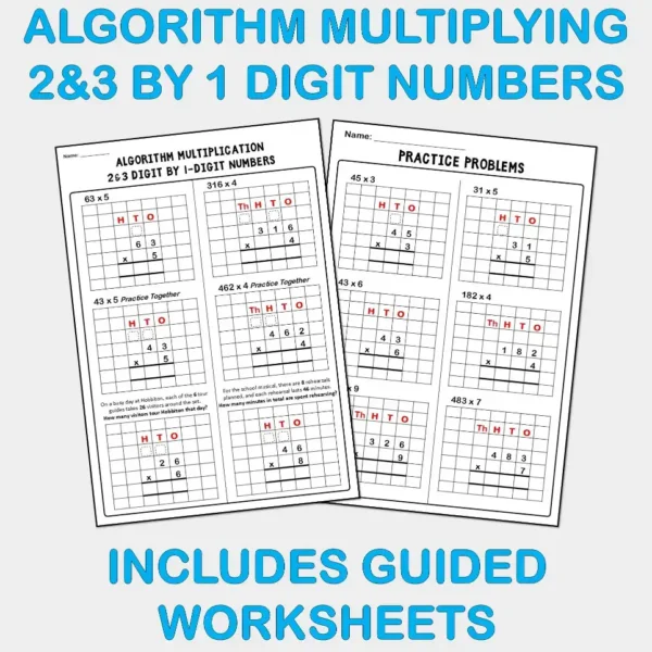 Standard Algorithm Multiplication 2&3-Digit by 1-Digit Numbers PowerPoint Slides. - Image 5