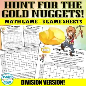 Hunt for the Gold Nuggets Math Game. Division Version