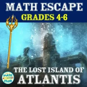 Atlantis Math Escape Room Grades 4-5: The Lost Island of Atlantis. Math Mystery Adventure