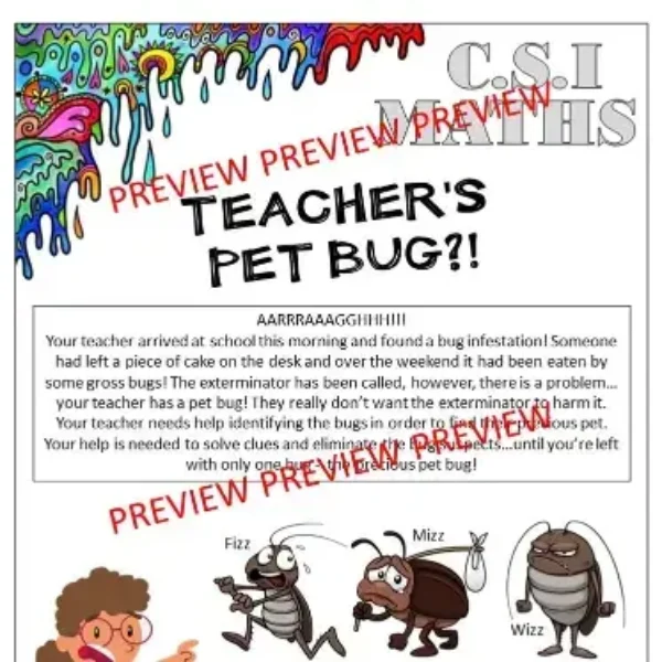 Numbers: Exponents, Multiplication, and PEMDAS. CSI Math. Teachers Pet Bug! Grade 4-7.