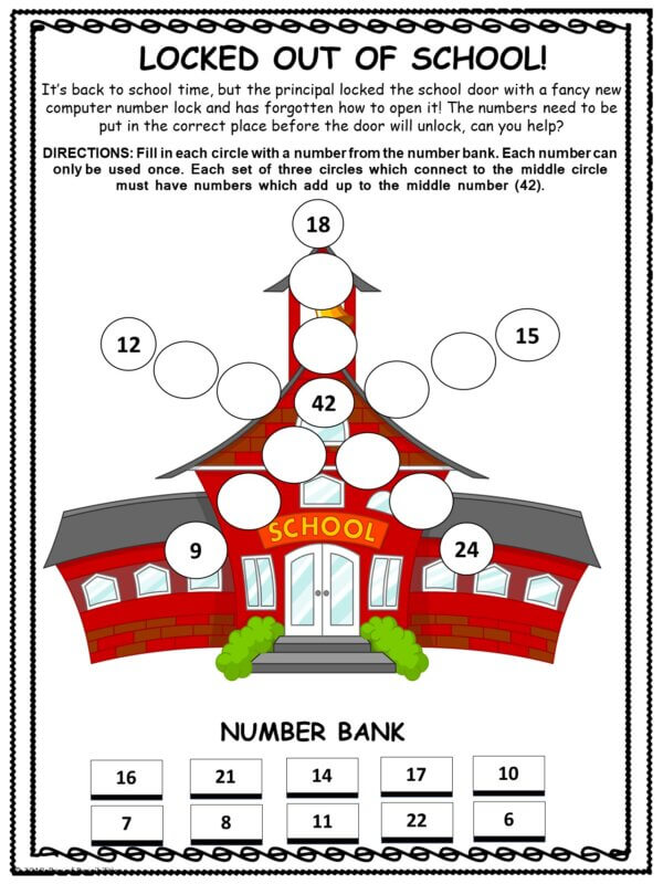 Back To School Math Puzzles: Hidden Math Messages and BTS Number Puzzles. 6 Pack - Image 3