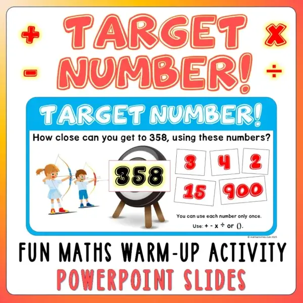 Target Number PowerPoint Game: Fun Math Warm-Up Slides. Operations Practice. - Image 5